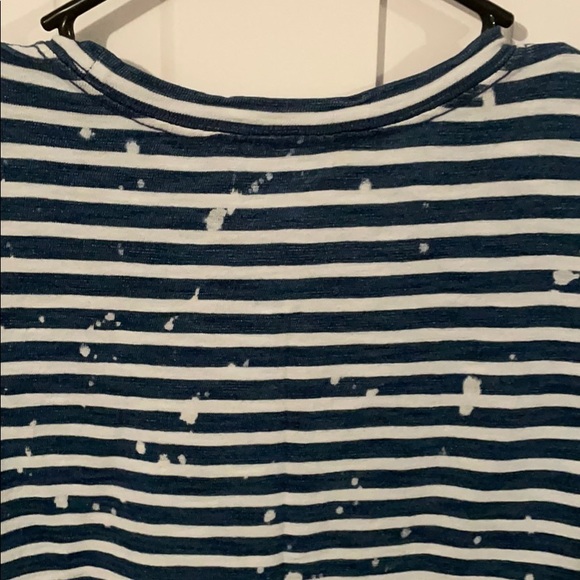 Gap XS Petite Striped bleach dyed T-Shirt denim - Picture 8 of 8